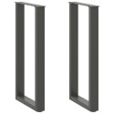 NOGI DO STOŁU KONSOLOWEGO W KSZTAŁCIE LITERY U 2 SZT. ANTRACYT 38X(72-73)CM STAL