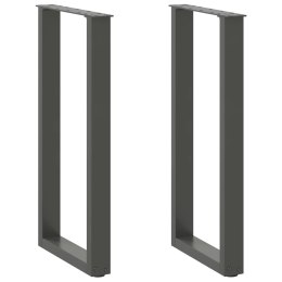 NOGI DO STOŁU KONSOLOWEGO W KSZTAŁCIE LITERY U 2 SZT. ANTRACYT 38X(72-73)CM STAL