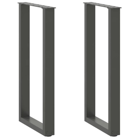 NOGI DO STOŁU KONSOLOWEGO W KSZTAŁCIE LITERY U 2 SZT. ANTRACYT 38X(72-73)CM STAL
