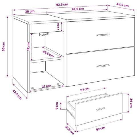 ZESTAW MEBLI ŁAZIENKOWYCH 2 PCS BETONOWY SZARY