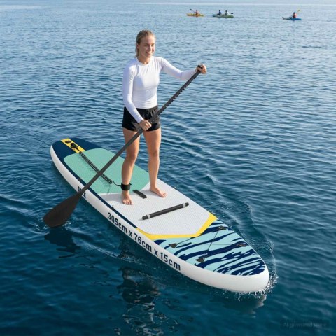 VidaXL Deska SUP z siedziskiem 2-w-1 APEX 305 x 76 x 15 cm niebieski