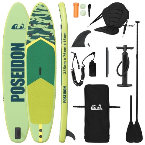 DESKA SUP Z SIEDZISKIEM 2-W-1 POSEIDON 335X76X15CM ZIELONY