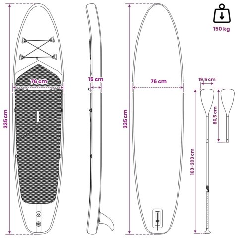 DESKA SUP Z SIEDZISKIEM 2-W-1 POSEIDON 335X76X15CM ZIELONY