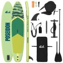 VidaXL Deska SUP z siedziskiem 2-w-1 POSEIDON 366 x 81 x 15 cm zielony