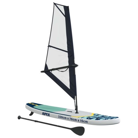 NADMUCHIWANY DESKA SUP Z ŻAGLEM APEX 330X76X15CM NIEBIESKI