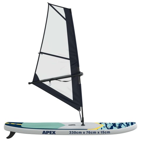 NADMUCHIWANY DESKA SUP Z ŻAGLEM APEX 330X76X15CM NIEBIESKI