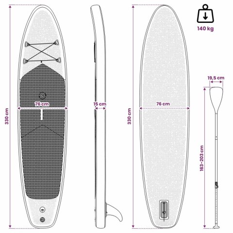 NADMUCHIWANY DESKA SUP Z ŻAGLEM APEX 330X76X15CM NIEBIESKI