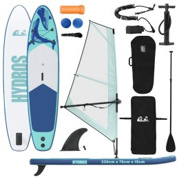 VidaXL Nadmuchiwany deska SUP z żaglem HYDROS 330 x 76 x 15 cm dla