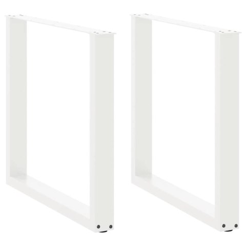 NOGI DO STOŁU JADALNEGO W KSZTAŁCIE LITERY U 2 SZT. BIAŁE 80X(72-73)CM STAL
