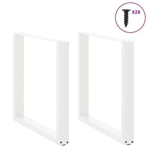 NOGI DO STOŁU JADALNEGO W KSZTAŁCIE LITERY U 2 SZT. BIAŁE 80X(72-73)CM STAL