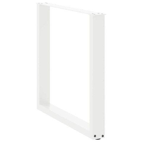 NOGI DO STOŁU JADALNEGO W KSZTAŁCIE LITERY U 2 SZT. BIAŁE 80X(72-73)CM STAL