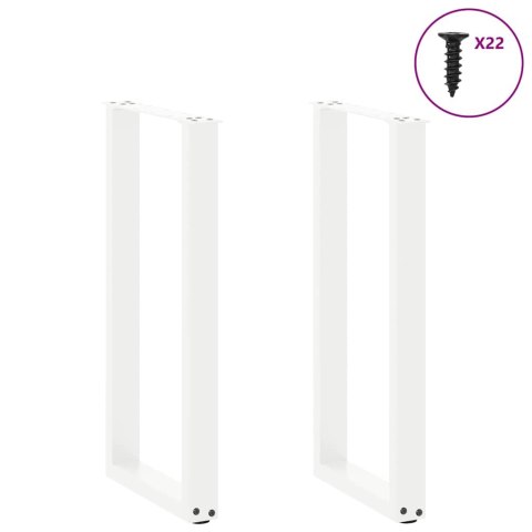 NOGI DO STOŁU KONSOLOWEGO W KSZTAŁCIE LITERY U 2 SZT. BIAŁE 38X(72-73)CM STAL