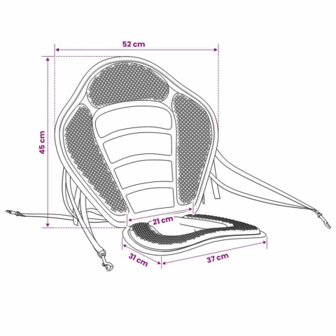 VidaXL Siedzisko do paddle board 52 x 31 x 45 cm Lyocell Czarny