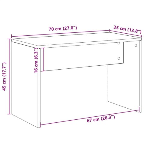 VidaXL Taboret toaletowy Artisan Oak 70x35x45 cm Drewno klejone