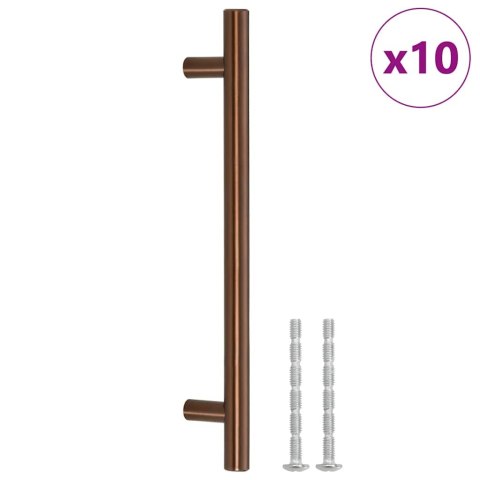 UCHWYTY DO SZAFEK 10 SZT. BRĄZ 160 MM STAL NIERDZEWNA