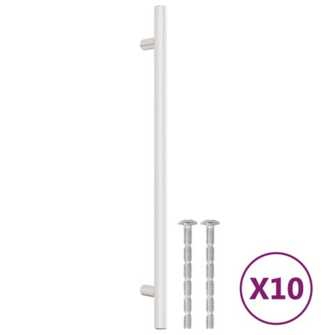UCHWYTY DO SZAFEK 10 SZT. SREBRNE 224 MM STAL NIERDZEWNA