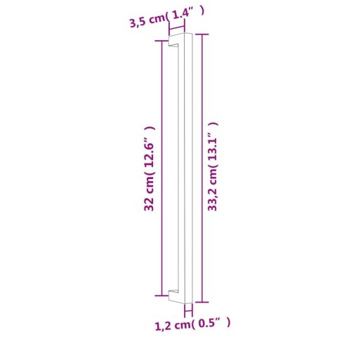 UCHWYTY DO SZAFEK 10 SZT. SREBRNE 320 MM STAL NIERDZEWNA