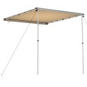 ZADASZENIE DO KAMPERA 180X250CM BEŻOWE DASZEK PRZECIWSŁONECZNY ALUMINIOWY