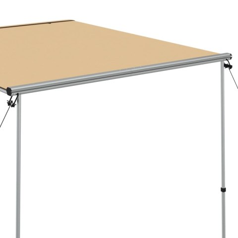 ZADASZENIE DO KAMPERA 200X250CM BEŻOWE DASZEK PRZECIWSŁONECZNY ALUMINIOWY