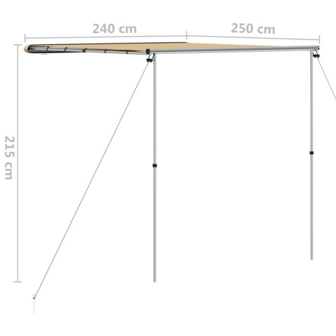 ZADASZENIE DO KAMPERA 240X250CM BEŻOWY DASZEK PRZECIWSŁONECZNY ALUMINIOWY
