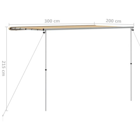 ZADASZENIE DO KAMPERA 300X200CM BEŻOWE DASZEK PRZECIWSŁONECZNY ALUMINIOWY