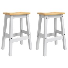 VidaXL Stołek barowy 2 pcs Biały i wosk miodowy 44 x 30 x 63 cm