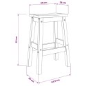 VidaXL Stołek barowy 2 pcs Wosk miodowy 44 x 30 x 63 cm Lite sosnowe