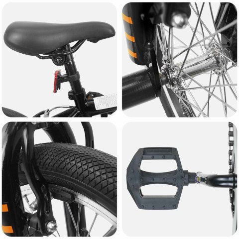 VidaXL BMX 16 Cali dla dzieci w wieku 5-8 lat Czarny