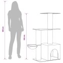 DREWNO DLA KOTÓW Z DRAPAKAMI SISALOWYMI CIEMNOSZARY 133CM