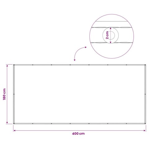 EKRAN PRYWATNOŚCI BALKONOWEJ 180X400CM TKANINA Z POWŁOKĄ PU