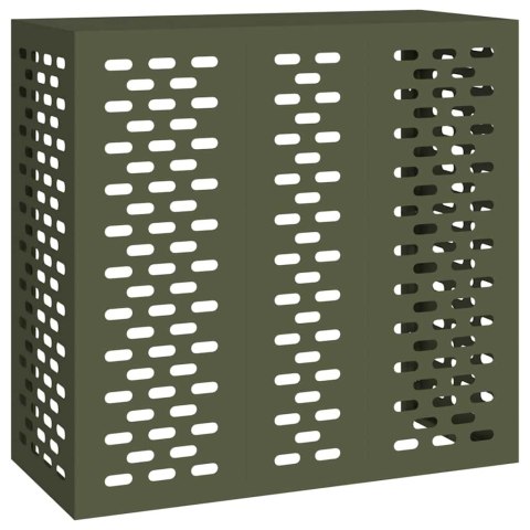 VidaXL Pokrywa do klimatyzatora oliwkowy 110 x 50 x 105 cm Stal