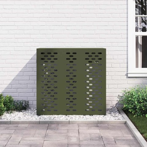 VidaXL Pokrywa do klimatyzatora oliwkowy 110 x 50 x 105 cm Stal