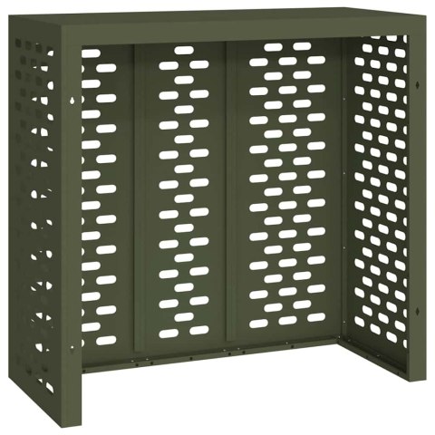 VidaXL Pokrywa do klimatyzatora oliwkowy 110 x 50 x 105 cm Stal