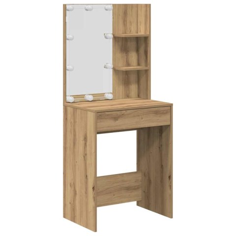 TOALETKA Z OŚWIETLENIEM LED DĄB ARTISAN MATERIAŁ DREWNOPOCHODNY