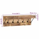 VidaXL Wieszak na płaszcze Brązowy 73 x 19 x 23 cm Lite drewno mango