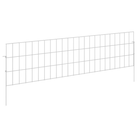OGRODZENIE Z PALIKAMI 12 PCS 115X30CM MESH STAL OCYNKOWANA