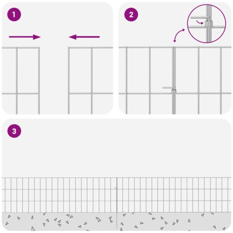 OGRODZENIE Z PALIKAMI 12 PCS 115X30CM MESH STAL OCYNKOWANA