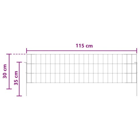 OGRODZENIE Z PALIKAMI 12 PCS 115X30CM MESH STAL OCYNKOWANA