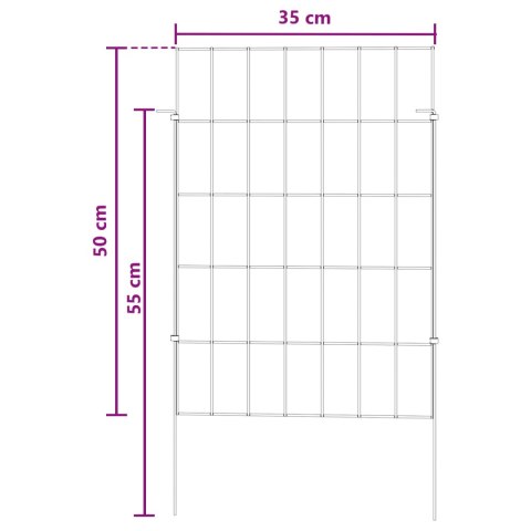 OGRODZENIE Z PALIKAMI 12 PCS 35X50CM MESH STAL OCYNKOWANA
