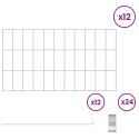 OGRODZENIE Z PALIKAMI 12 PCS 55X30CM MESH STAL OCYNKOWANA