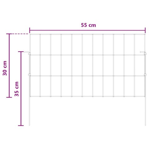 OGRODZENIE Z PALIKAMI 12 PCS 55X30CM MESH STAL OCYNKOWANA