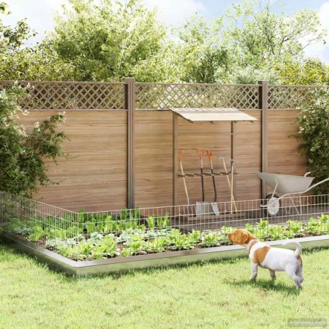 OGRODZENIE Z PALIKAMI 12 PCS 55X50CM MESH STAL OCYNKOWANA