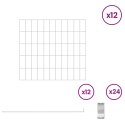 OGRODZENIE Z PALIKAMI 12 PCS 55X50CM MESH STAL OCYNKOWANA