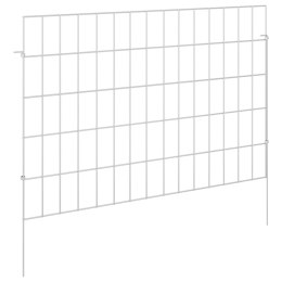 OGRODZENIE Z PALIKAMI 12 PCS 75X50CM MESH STAL OCYNKOWANA