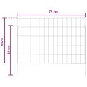 OGRODZENIE Z PALIKAMI 12 PCS 75X50CM MESH STAL OCYNKOWANA