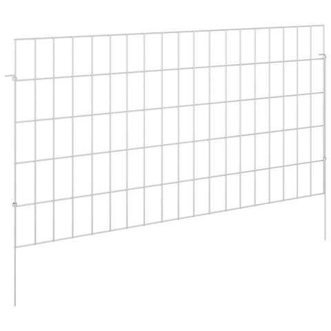 OGRODZENIE Z PALIKAMI 12 PCS 95X50CM MESH STAL OCYNKOWANA