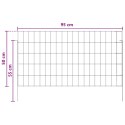OGRODZENIE Z PALIKAMI 12 PCS 95X50CM MESH STAL OCYNKOWANA