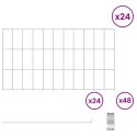 OGRODZENIE Z PALIKAMI 24 PCS 55X30CM MESH STAL OCYNKOWANA