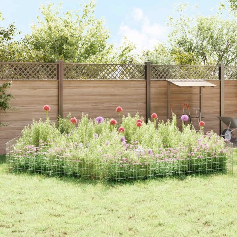 OGRODZENIE Z PALIKAMI 24 PCS 55X50CM MESH STAL OCYNKOWANA