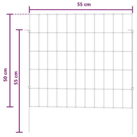 OGRODZENIE Z PALIKAMI 24 PCS 55X50CM MESH STAL OCYNKOWANA